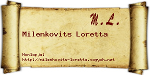 Milenkovits Loretta névjegykártya